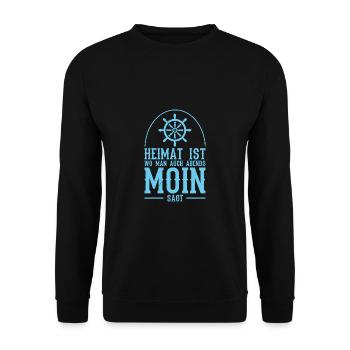 Moin Küste Heimat Strand - Unisex Pullover - Schwarz - Vorne - Alina (178cm) & Michal (187cm)