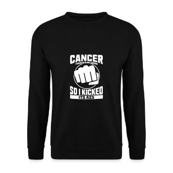 Brustkrebs Pink Ribbon Schleife Krebs - Unisex Pullover - Schwarz - Vorne - Alina (178cm) & Michal (187cm)