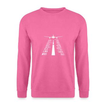 Alphabet avion pilote - Alphabet phonétique - Sweat-shirt Unisexe - rose - Devant