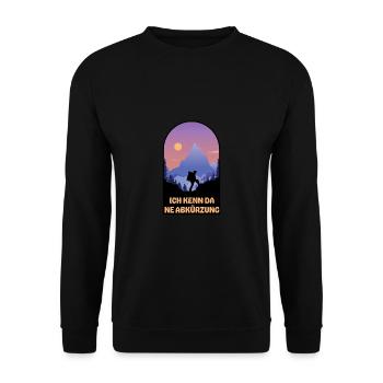 Ich Kenn Da Ne Abkürzung Berg Wandern Wanderer - Unisex Pullover - Schwarz - Vorne - Alina (178cm) & Michal (187cm)