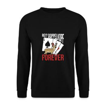 Doppelkopf Kartenspiel Schafkopf Doppelkopfspiel - Unisex Pullover - Schwarz - Vorne - Alina (178cm) & Michal (187cm)