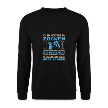 Gamer Zocken Gaming Zocker Videospiel Zocken - Unisex Pullover - Schwarz - Vorne - Alina (178cm) & Michal (187cm)