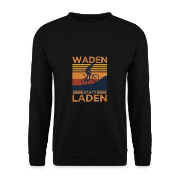 Mountainbike Waden Statt Laden MTB Fahrrad - Unisex Pullover - Schwarz - Vorne - Alina (178cm) & Michal (187cm)