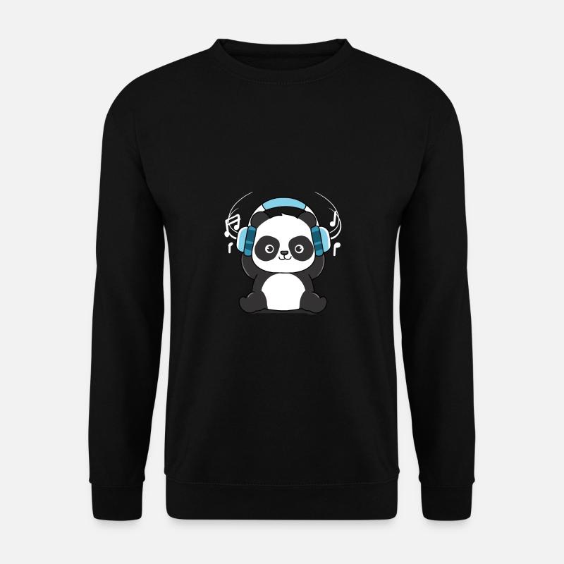 Panda avec écouteurs - Sweat-shirt Unisexe - noir
