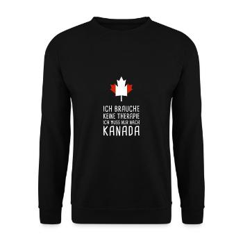 Ich Muss Gar Nix Ich Muss Nur Nach Kanada Canada - Unisex Pullover - Schwarz - Vorne - Alina (178cm) & Michal (187cm)