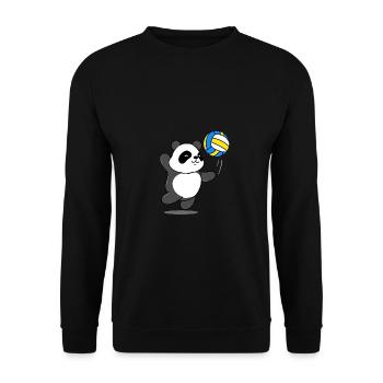 Panda plays volleyball - Unisex Sweatshirt - black - Front - Alina (178cm) & Michal (187cm)