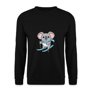 Koala-Skifahren - Unisex Pullover - Schwarz - Vorne - Alina (178cm) & Michal (187cm)
