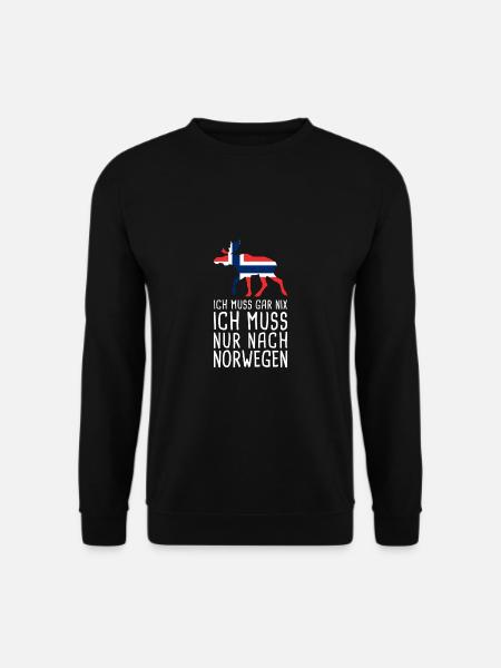 Ich Muss Gar Nix Ich Muss Nur Nach Norwegen Norge - Unisex Pullover - Schwarz