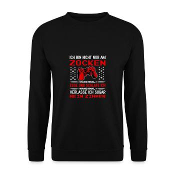 Gamer Zocken Gaming Zocker Videospiel Zocken - Unisex Pullover - Schwarz - Vorne - Alina (178cm) & Michal (187cm)