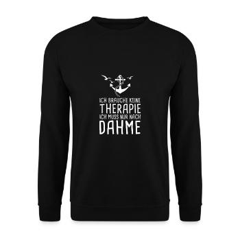 Dahme Die Insel Der Mythos Die Legende Ostsee - Unisex Pullover - Schwarz - Vorne - Alina (178cm) & Michal (187cm)