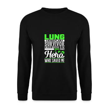 Lung transplant survivor forever grateful to the o - Unisex Pullover - Schwarz - Vorne - Alina (178cm) & Michal (187cm)