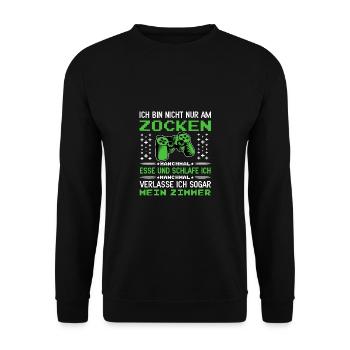 Gamer Zocken Gaming Zocker Videospiel Zocken - Unisex Pullover - Schwarz - Vorne - Alina (178cm) & Michal (187cm)