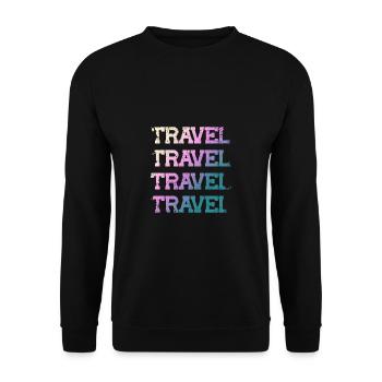 Travel travel travel travel World Traveler World V - Unisex Pullover - Schwarz - Vorne - Alina (178cm) & Michal (187cm)