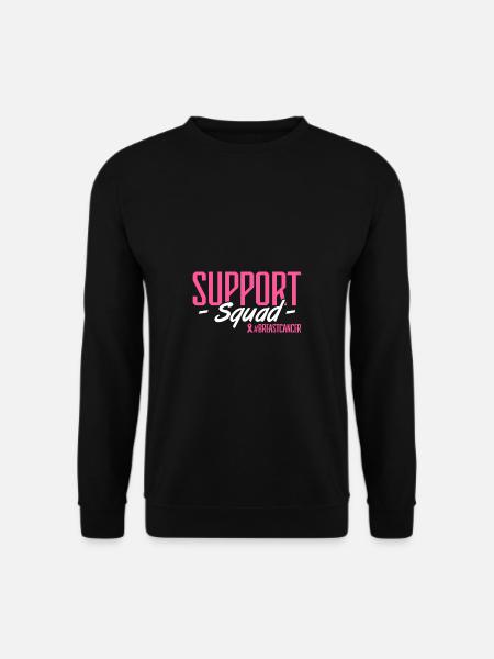 Support squad #breascancer Pink Ribbon Breast Canc - Unisex Pullover - Schwarz