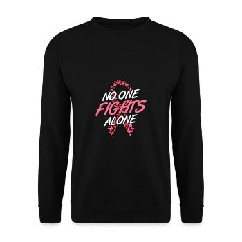 No one fights alone breast cancer awareness Pink R - Unisex Pullover - Schwarz - Vorne - Alina (178cm) & Michal (187cm)