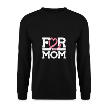 For my mom Pink Ribbon Breast Cancer Awareness Bea - Unisex Pullover - Schwarz - Vorne - Alina (178cm) & Michal (187cm)