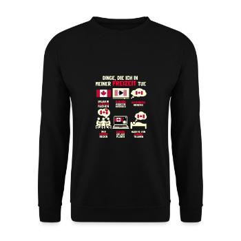 Dinge Die Ich In Meiner Freizeit Tue Canada Kanada - Unisex Pullover - Schwarz - Vorne - Alina (178cm) & Michal (187cm)