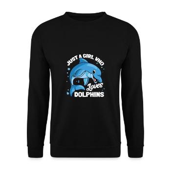 Delphine Delphin Delfin - Unisex Pullover - Schwarz - Vorne - Alina (178cm) & Michal (187cm)