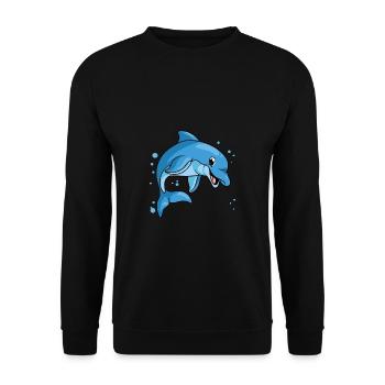 Dauphin Dauphin - Sweat-shirt Unisexe - noir - Devant - Alina (178cm) & Michal (187cm)