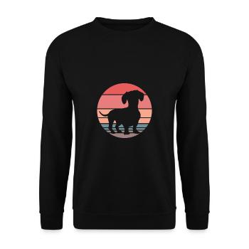 Wiener Dog Dachshund - Unisex Sweatshirt - black - Front - Alina (178cm) & Michal (187cm)