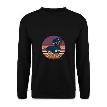 Wiener Dog Dachshund - Unisex Sweatshirt - black - Front - Alina (178cm) & Michal (187cm)