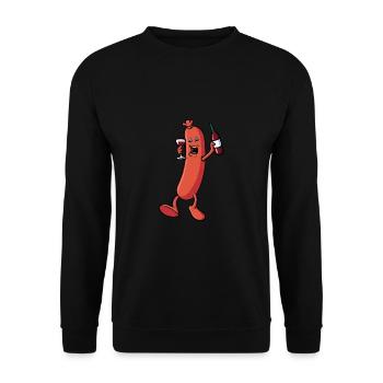 Sausage that drinks wine - Unisex Sweatshirt - black - Front - Alina (178cm) & Michal (187cm)