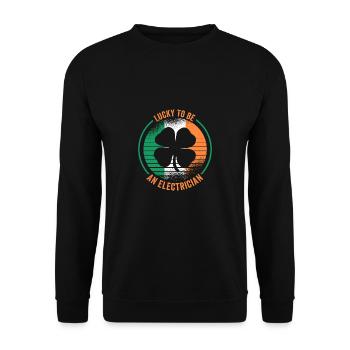 St Patricks Day Electrician - Unisex Sweatshirt - black - Front - Alina (178cm) & Michal (187cm)