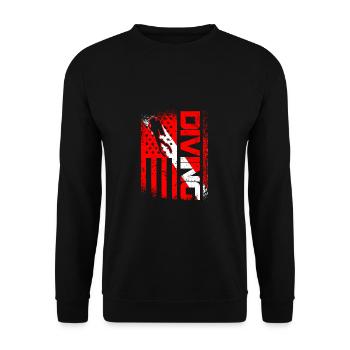 Plongeur USA Plongée Pavillon Plongée - Sweat-shirt Unisexe - noir - Devant - Alina (178cm) & Michal (187cm)