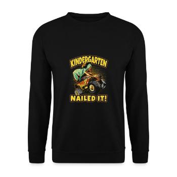 Graduation Kindergarten Class of 2022 Nailed It - Unisex Sweatshirt - black - Front - Alina (178cm) & Michal (187cm)