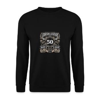 50 years of living legend Since 1972 50th birthday - Unisex Sweatshirt - black - Front - Alina (178cm) & Michal (187cm)