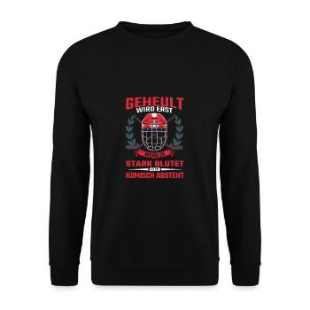 Howling is only when it bleeds ice hockey - Unisex Sweatshirt - black - Front - Alina (178cm) & Michal (187cm)