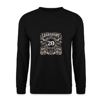 20 Years Old Legendary Since 2002 20th Birthday - Unisex Sweatshirt - black - Front - Alina (178cm) & Michal (187cm)