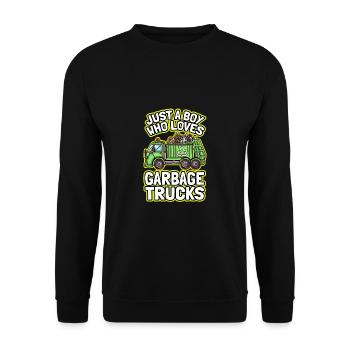 Just A Boy Who Loves Garbage Trucks Garbage Truck - Unisex Sweatshirt - black - Front - Alina (178cm) & Michal (187cm)