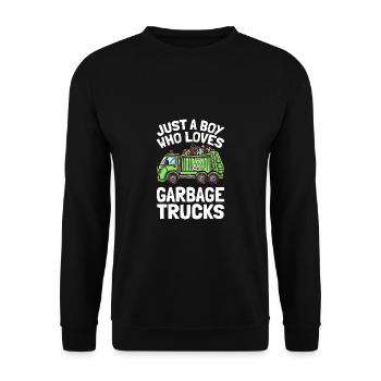 Just A Boy Who Loves Garbage Trucks Garbage Truck - Unisex Sweatshirt - black - Front - Alina (178cm) & Michal (187cm)