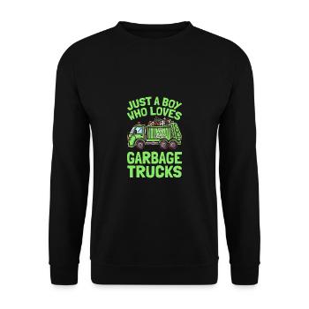 Just A Boy Who Loves Garbage Trucks Garbage Truck - Unisex Sweatshirt - black - Front - Alina (178cm) & Michal (187cm)