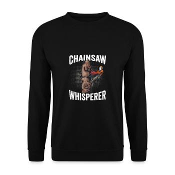 Tronçonneuse Chuchoteur Bûcheron Tronçonneuse - Sweat-shirt Unisexe - noir - Devant - Alina (178cm) & Michal (187cm)