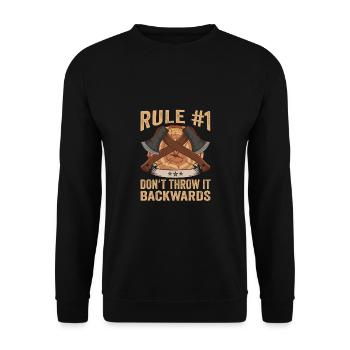 Règle de hache n ° 1 Ne le jetez pas à l’envers Bûcheron - Sweat-shirt Unisexe - noir - Devant - Alina (178cm) & Michal (187cm)