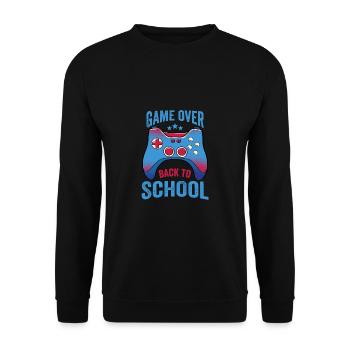 Zocker Game Over Retour à l’école Gamer - Sweat-shirt Unisexe - noir - Devant - Alina (178cm) & Michal (187cm)