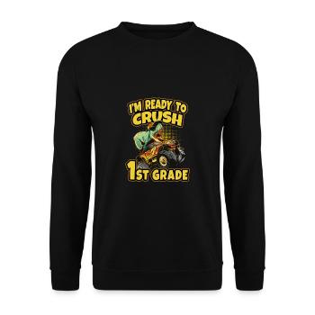Inscription Je suis prêt à écraser la 1ère année - Sweat-shirt Unisexe - noir - Devant - Alina (178cm) & Michal (187cm)