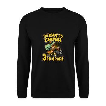 3ème classe Je suis prêt à écraser dinosaure de 3ème année - Sweat-shirt Unisexe - noir - Devant - Alina (178cm) & Michal (187cm)