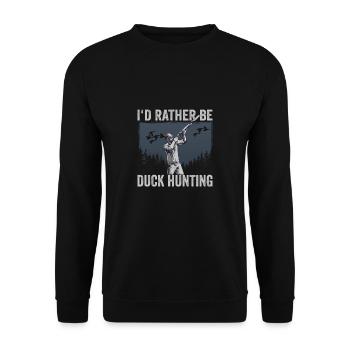 Chasseur Je préfère être chasseur de canard Chasse au canard - Sweat-shirt Unisexe - noir - Devant - Alina (178cm) & Michal (187cm)