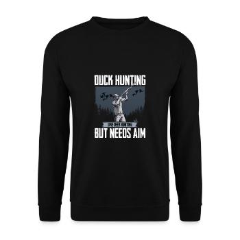 Duck Hunter Duck Hunting Like Deer Hunting But - Unisex Sweatshirt - black - Front - Alina (178cm) & Michal (187cm)