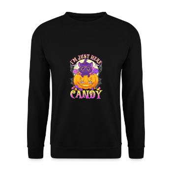 I'm Just Here For The Candy Cute Halloween - Unisex Sweatshirt - black - Front - Alina (178cm) & Michal (187cm)