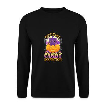 Official Candy Inspector Cute Halloween - Unisex Sweatshirt - black - Front - Alina (178cm) & Michal (187cm)