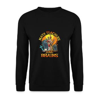 Math Teachers Love Brains Halloween - Unisex Pullover - Schwarz - Vorne - Alina (178cm) & Michal (187cm)