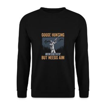 Chasse à l’oie comme la chasse au cerf mais a besoin d’objectif - Sweat-shirt Unisexe - noir - Devant - Alina (178cm) & Michal (187cm)