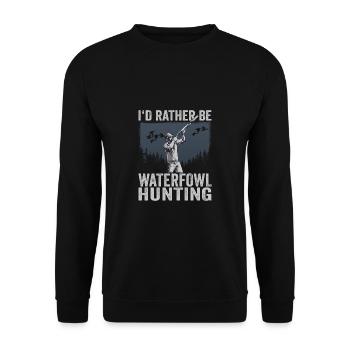 I'd Rather Be Waterfowl Hunting - Unisex Sweatshirt - black - Front - Alina (178cm) & Michal (187cm)