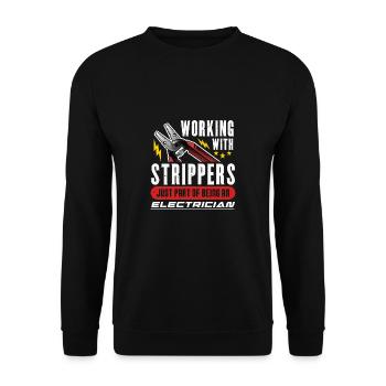 Electricians Working With Strippers Electrician - Unisex Sweatshirt - black - Front - Alina (178cm) & Michal (187cm)