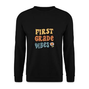 First Grade Vibes 1st Grade Team Back To School - Unisex Sweatshirt - black - Front - Alina (178cm) & Michal (187cm)