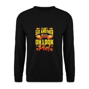Can't Eat Another Bite Oh Look Pie Funny - Unisex Sweatshirt - black - Front - Alina (178cm) & Michal (187cm)